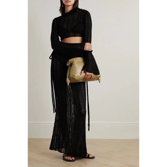 Savannah Morrow Celia Crochet Maxi Skirt in Black - Picture 2 of 6